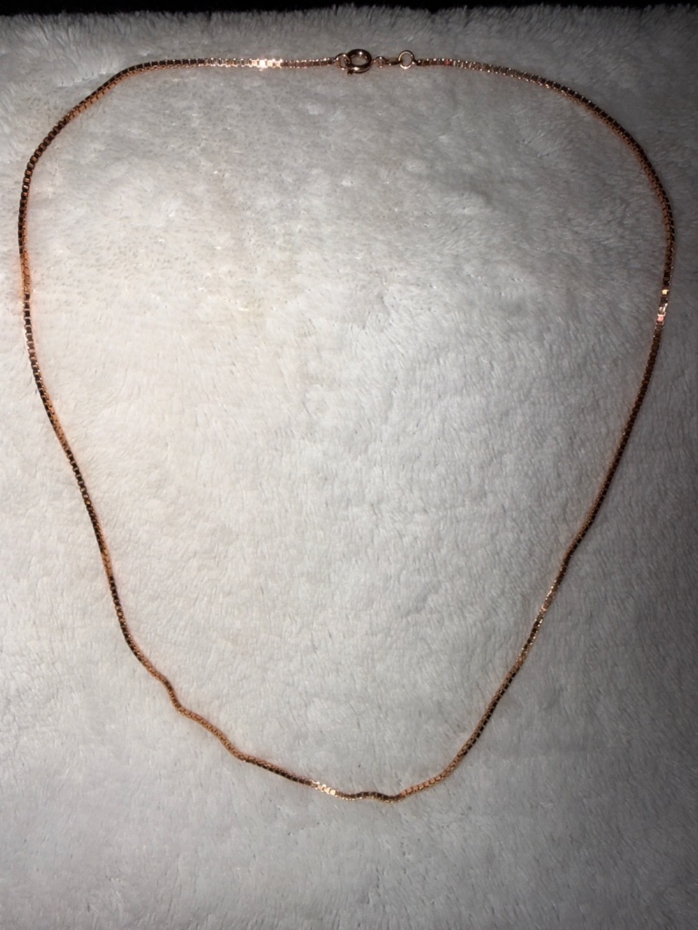 18 inch Sterling Silver Elegant Rose Gold Box Chain Necklace for Women